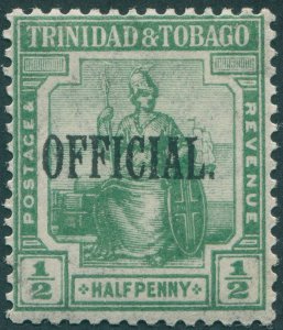 Trinidad & Tobago 1916 ½d yellow-green Official SGO14 unused