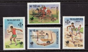 1988 Maldives Sc# 1311-14 Seoul summer olympic winners. MNH postage stamp set