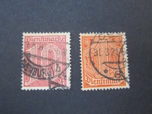 Germany 1920 Sc O2,O10 FU