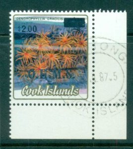 Cook Is 1985 Marine Life, Corals Opt OHMS in Silver $2 CTO