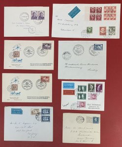 Lot of 8 Denmark and Greenland Covers used between 1935-1963