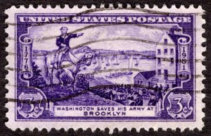 1951, US 3c, Battle of Brooklyn, 175th Anniversary, Used, Sc 1003