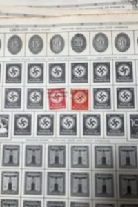 OLD GERMANY STAMPS HINGED ON ALBUM PAGE