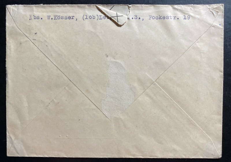 1951 Leipzig East Germany DDR First Day Airmail Cover To Brooklyn NY USA