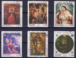 Ecuador 1967 Sc#761/761E Famous Paintings Eucharistic Congress Set (6) CTO