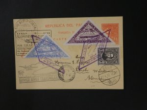 1932 Paraguay LZ 127 Graf Zeppelin Postcard Cover to Herman Sieger Lorch Germany