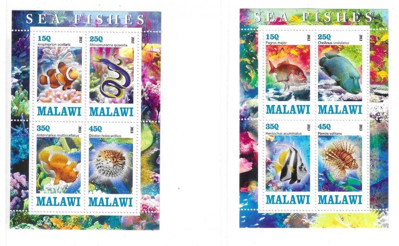 Malawi 2013 Fishes Marine Life 2 S/S MNH C16