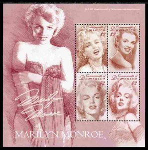 DOMINICA - 2004 - Marilyn Monroe  - Perf 4v Sheetlet - Mint Never Hinged