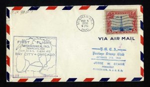 # C11 on CAM # 27 First Flight cover Mishwaka, IN  to Chicago IL - 3-5-1930 - #1