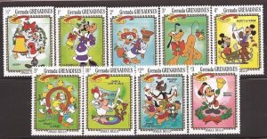 Grenada Grenadines - 1983 Disney Jingle Bells - 9 Stamp Set - Scott #560-8