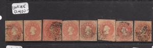 CHILE (PP2003B) COLUMBUS  5C  ESTANCO LOT OF 8-4 MARGIN COPIES  VFU   