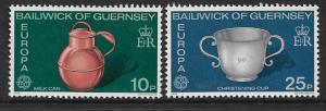 GUERNSEY  135-136  MNH EUROPA, MILK CAN SET 1976