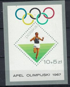 Poland B110 MNH 1967 Olympics (an7573)