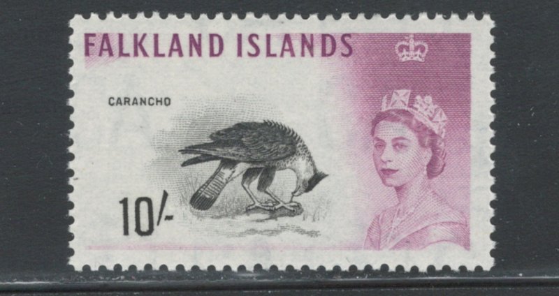 Falkland Islands 1960 Queen Elizabeth II & Carancho 10sh Scott # 141 MH