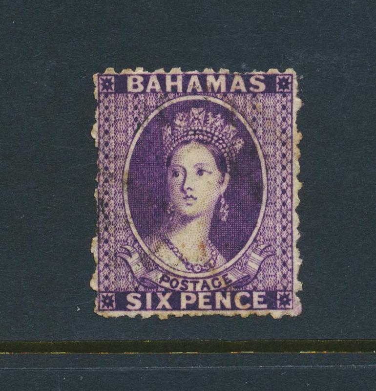 BAHAMAS 1863, 6d WMK REVERSED P12½ WMK CC, VF MINT SG#31x (SEE BELOW