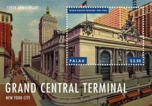 Palau - 2013 - Grand Central Terminal 100th Anniversary - Souvenir Sheet - MNH
