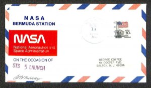 USA SCOTT #1894 STAMP NASA BERMUDA STATION STS 5 LAUNCH NAVY MURRAY COVER 1982
