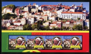 ST. KITTS POPE BENEDICT XVI VISITS PORTUGAL IMPF SHEET II MINT NH