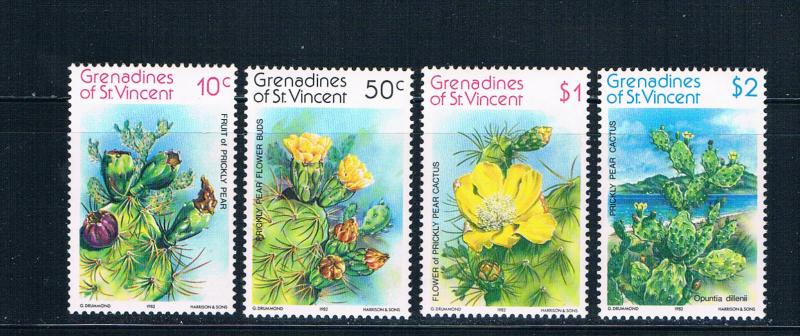 St Vincent - Grenadines 239-42 MNH set Cacti 1982 (S0903)