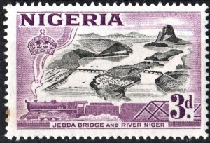 Nigeria SC#84 3d Jebba Bridge and River Niger (1953) MNH