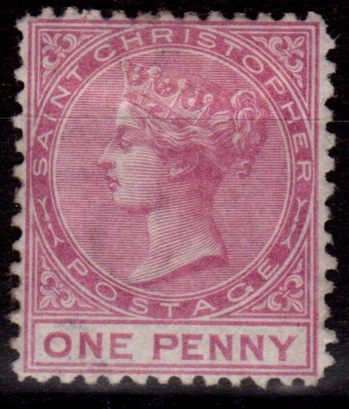 St Christopher 1871 1d Magenta SG2 P.12.5 Fresh Mtd Mint