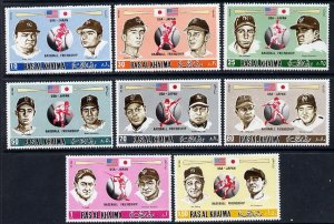 Ras Al Khaima 1972 Baseball set of 8 unmounted mint (Mi 7...