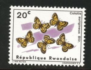 RWANDA Scott  116 Butterfly stamp