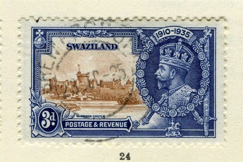 SWAZILAND; 1935 early GV Jubilee issue fine used 3d. value