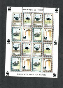 Chad As 693 M/NH/VF, Sheet/4 Blks/4 WWF, Cv. $68