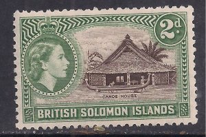 British Solomon Islands 1956 - 63 QE2 2d Canoe House MM SG 85 ( G1322 )