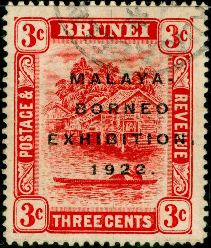 BRUNEI SG53, 3c scarlet, FINE USED. CDS. Cat £60.