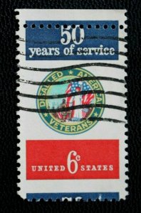 US #1421 EFO/ Error  Used Misperfed Disabled American Veteran 1970