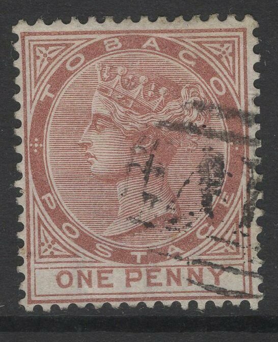 TOBAGO SG9 1880 1d VENETIAN RED USED