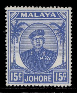 MALAYSIA - Johore GVI SG140, 15c ultramarine, LH MINT.