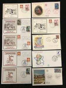 France 1960s/70s Covers FDC Silks Cards Art Sport (Appx 38 Items) (KR534