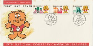 Singapore 1988 10th National Courtesy Campaign FDC SG#583-585