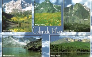 POSTCARD Colorado - Peaks that exceed 14,000 feet above sea level- Unaddressed