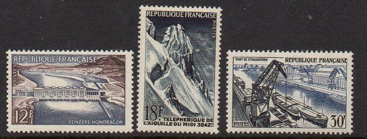 France 1956 Dam Port Cable Railway VFMNH (807-9)