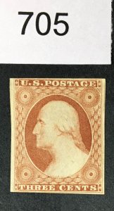 US STAMPS # 11A UNUSED NO GUM CAT. $85 LOT #705