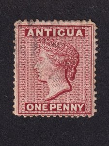 Antigua, Scott 8, Used Perf. 14, Wmk. CCC, Heavy penciling