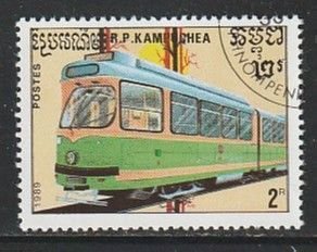 1989 Cambodia - Sc 929 - used VF - 1 single - Locomotives