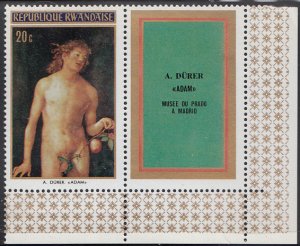 Rwanda 1971 MNH Sc 423 20c Adam by Durer LR corner