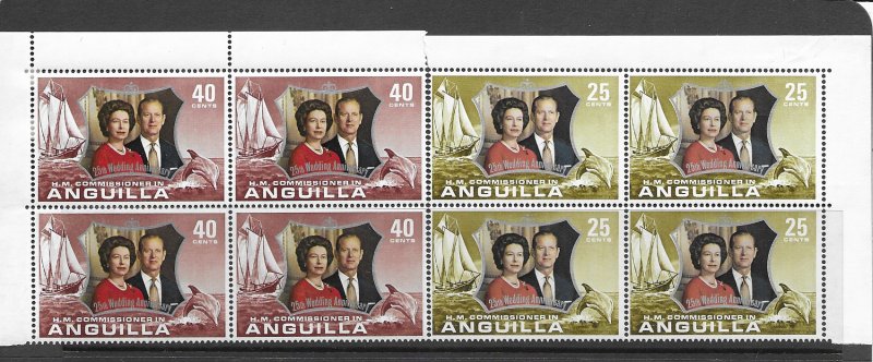 Anguilla 161-2 MNH cpl. set x 4 vf, 2020 CV $4.40