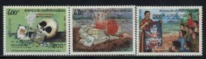 Laos MNH Sc # 1127-29 Mi # 1363-65 Campaign Against Drug , Smoking