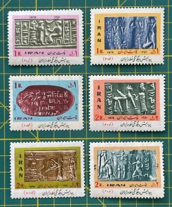 Iran 1972, ,Pahlavi Collection,MNH,1972,Sc 1685-90, Genesis Of Script 1