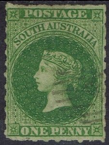 SOUTH AUSTRALIA 1860 QV 1D ROULETTED USED 