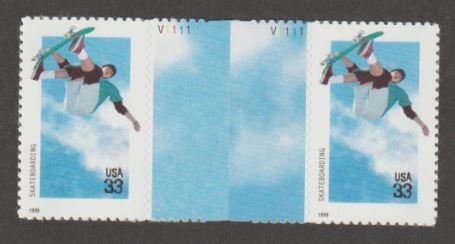 U.S. Scott #3321-3324 Extreme Sports Stamps - Mint NH Vertical Gutter Pair