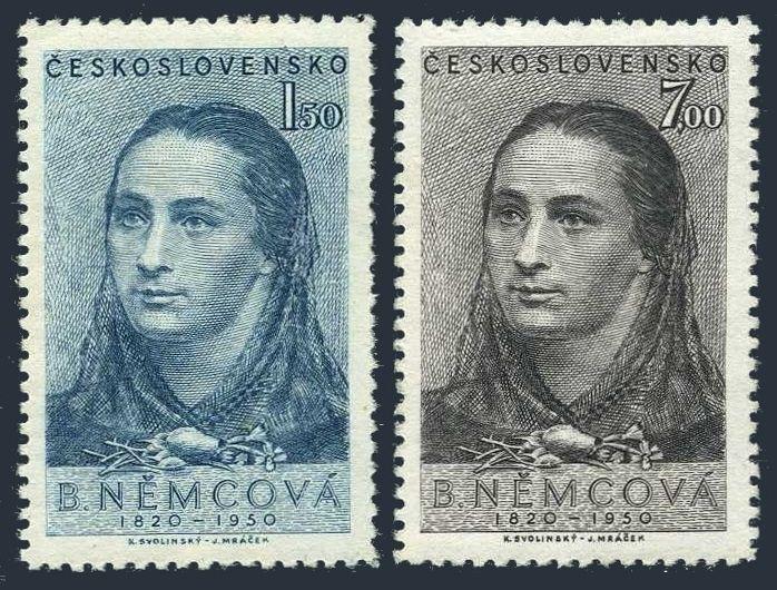 Czechoslovakia 416-417,MNH.Michel 620-621. Bozena Nemcova,writer,1950.