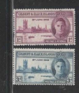 GILBERT & ELLICE #52-53 PEACE ISSUE MINT VF NH O.G aa