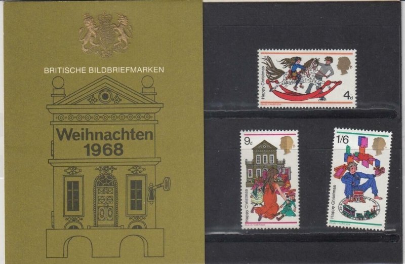 GB QEII 1968 Christmas German Presentation Pack Original Cellophane Cat £35